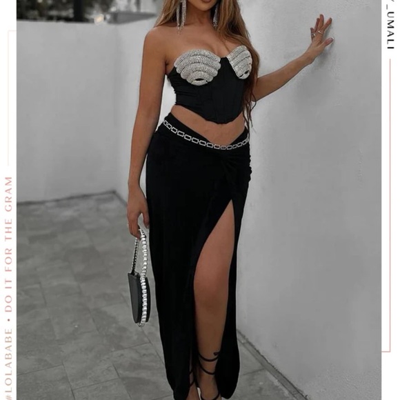 NWT Black Rhinestone Corset - Picture 5 of 7